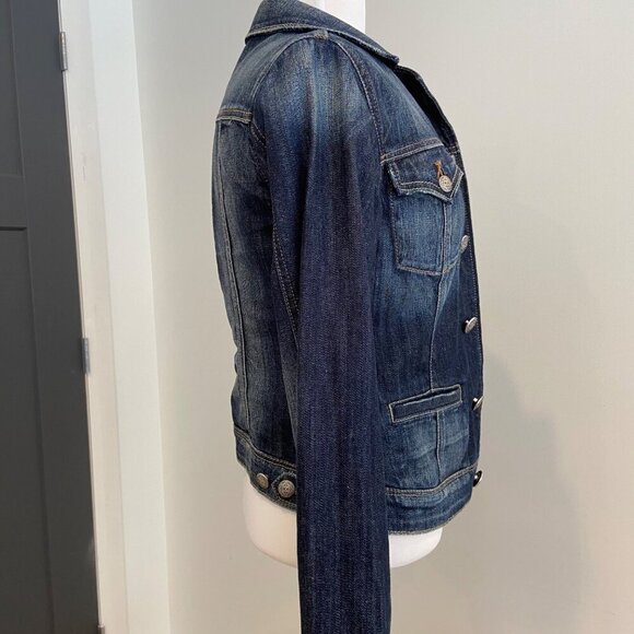 Silver jeans co. Women Vintage-Style Denim Jacket With Button Front & Contr - Picture 4 of 16